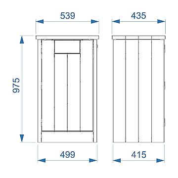 Dimensionen Abfallbehälter ALPINA 110